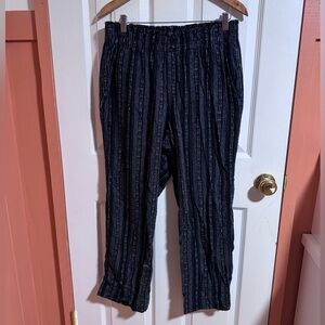 Briggs black & white striped linen pants with pockets